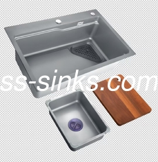 سینک آشپزخانه زاویه ای پولیش شده فولاد ضد زنگ گج 18G برای آشپزخانه های فشرده