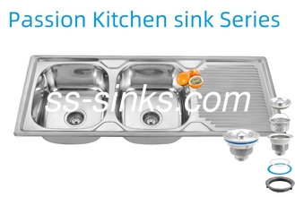 سینک ظرفشویی آشپزخانه استیل ضد زنگ با ابعاد 1200 در 500 میلی‌متر با ضخامت 0.6 میلی‌متر / 0.8 میلی‌متر / 1.0 میلی‌متر و اندازه محصول