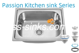 عمق 21 سانتي متري شلوار فولاد ضد زنگ ظرف آشپزخانه 3.5 اينچ بازي تخليه براي عملکرد