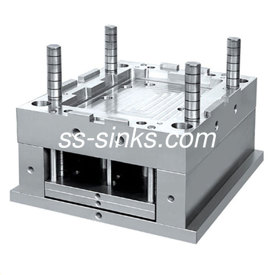قالب سینک آشپزخانه SUS304 18 Guage R20 زاویه یک تکه دو لگن
