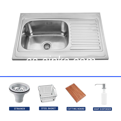 OEM Top Mount Apron Sink با 3 سوراخ شیر / ابعاد سینک