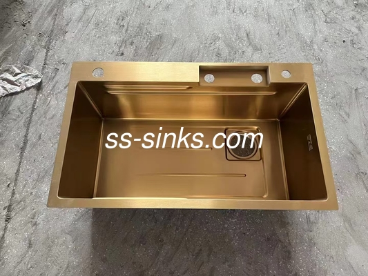 شکل قوری مستطیل بالا نصب فولاد ضد زنگ سینک ساتن پایان سنگین