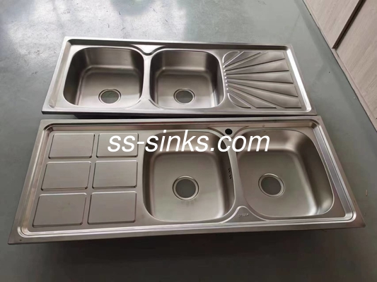 1 فنجان سوراخ Retangle فولاد ضد زنگ دو قاشق سینک برای آشپزخانه