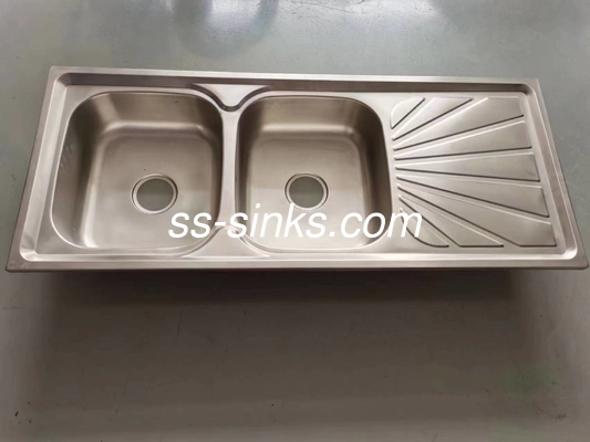 1 فنجان سوراخ Retangle فولاد ضد زنگ دو قاشق سینک برای آشپزخانه