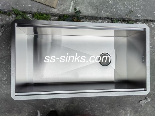 سبک طراحی مدرن Topmount سینک آشپزخانه با 3.5 اینچ باز کردن فاضلاب و شکل صحن مستطیل