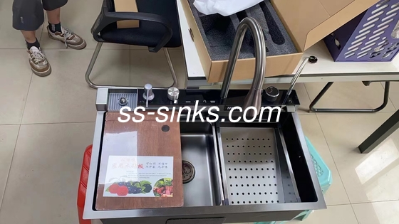 1 کاسه بالا نصب سینک در 33 * 22 اینچ اندازه برای سازمان آشپزخانه
