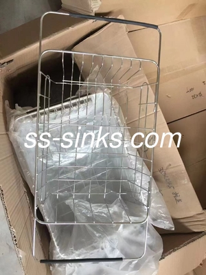 فولاد ضد زنگ فاضلاب دو محفظه سینک حوضچه برای بهره وری ظرفشویی تجاری