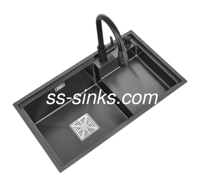 سینک آشپزخانه زاویه ای مدرن فولاد ضد زنگ ترکیب کامل سبک و عملکرد با تجهیزات نصب شامل