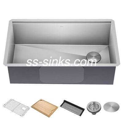 سبک طراحی مدرن Topmount سینک آشپزخانه با 3.5 اینچ باز کردن فاضلاب و شکل صحن مستطیل