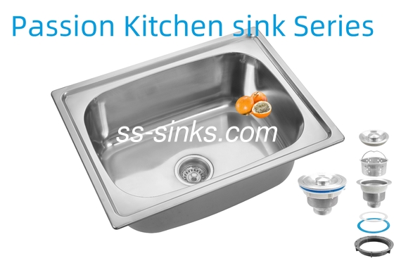 عمق 21 سانتي متري شلوار فولاد ضد زنگ ظرف آشپزخانه 3.5 اينچ بازي تخليه براي عملکرد