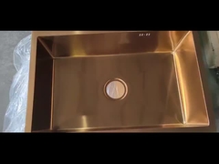 سینک آشپزخانه با رنگ طلا از فولاد ضد زنگ سینک یک کاسه با سوراخ بیش از حد